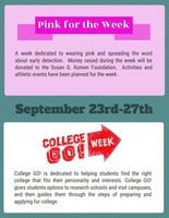 Pink Week & College GO! Sept. 23-27