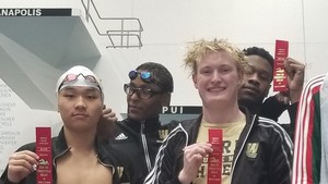 The Boys 200m Freestyle Relay team goes to State!!