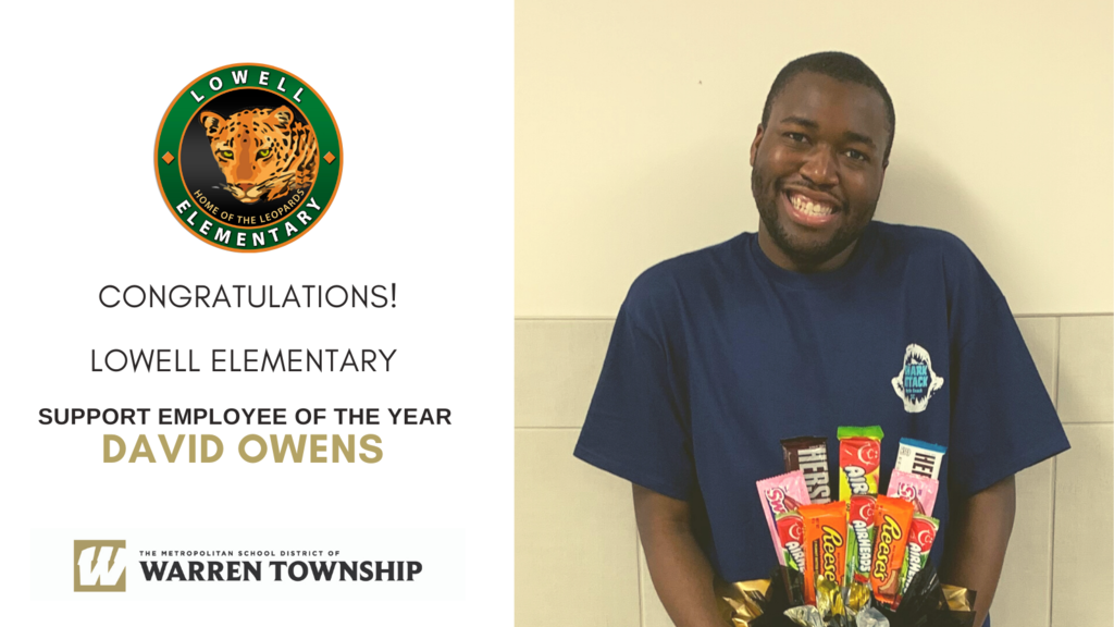 Photo of David Owens, 2021 Lowell Elementary Support Employee of the Year