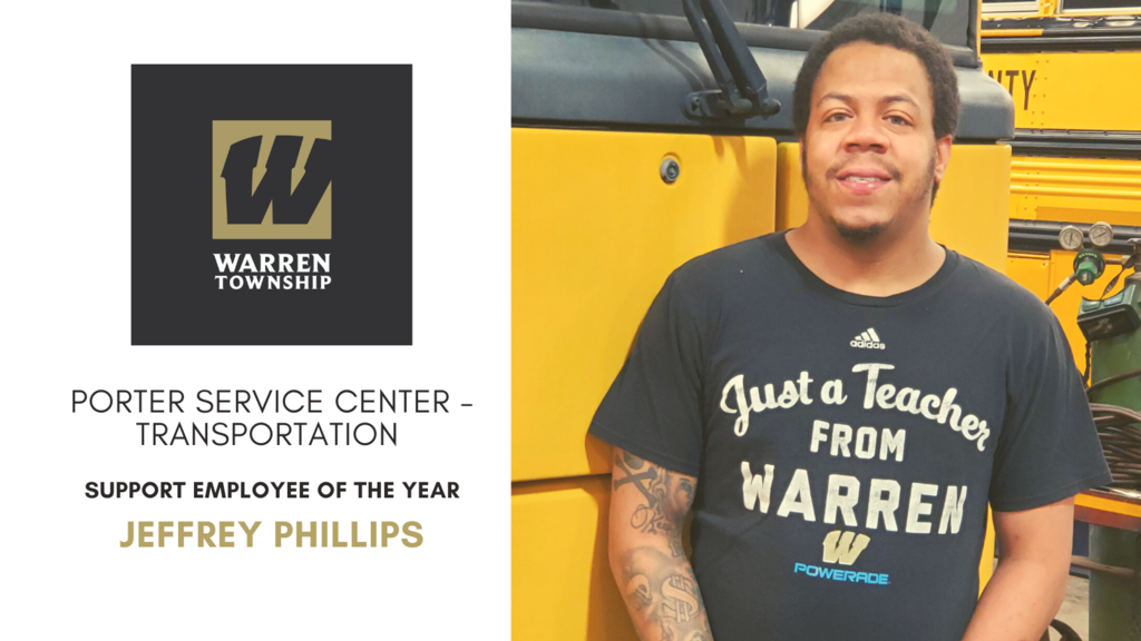 Photo of Warren Porter Service Center Transportation Support Employee of the Year, Jeffrey Phillips