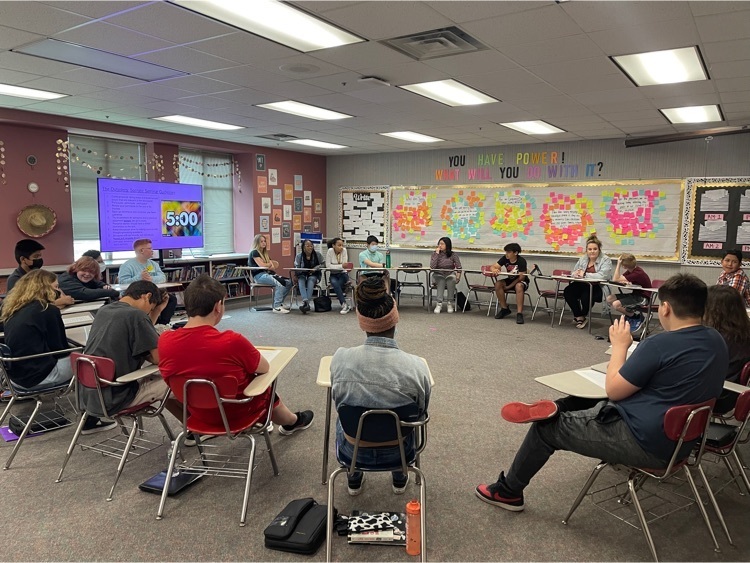Socratic Seminar anyone? Miss Robert’s Language Arts class had some wonderful debating going on with their Quarter 4 novel The Outsiders. 