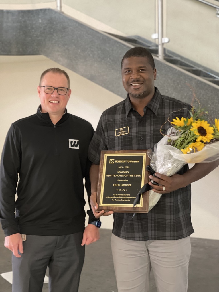 Congratulations to Ezell Moore, MSD of Warren Township Secondary New Teacher of the Year! 