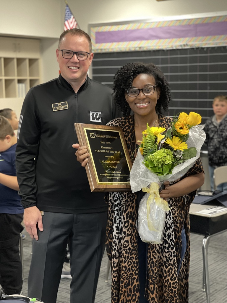 Congratulations to Alisha Oliver, MSD of Warren Township Elementary Teacher of the Year!