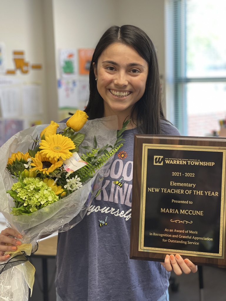 Congratulations to Maria McCune, MSD of Warren Township Elementary New Teacher of the Year! 
