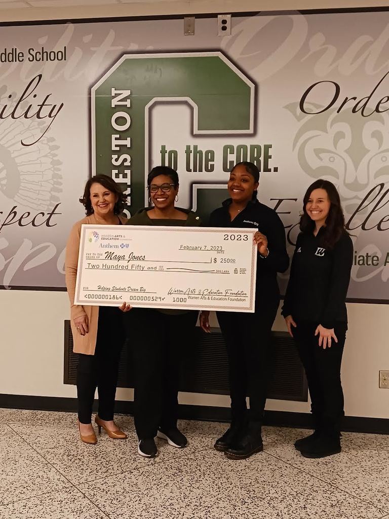 Congratulations Mrs. Jones on your award.