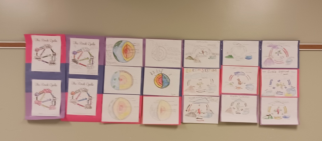 Science work displayed by 7th grade